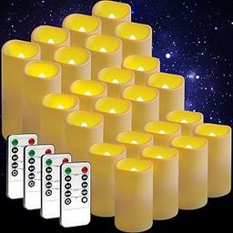 24 Pack Flameless Candles Battery Operated Waterproof Led Candles (D:2.2" X H:3" 4" 5") Candles with 4 Remotes Control for Wedding, Party, Birthday, Outdoor/Indoor Decoration-image-48