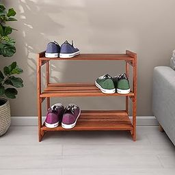 Rainure 3-Tier Shoe Rack for Home – Wooden Shoe Organizer with Shelf | Foldable Shoe Storage for Bedroom, Entryway, Closet | Multi-Purpose Book & Footwear Stand (Space-Saving Design)-picture-18