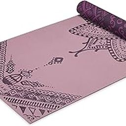 Gaiam Premium Print Reversible Extra Thick Non Slip Exercise & Fitness PVC Mat for All Types of Yoga, Pilates & Floor Exercises, Inner Peace Lotus, 5/6mm-image-42