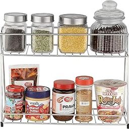 Cutting EDGE Stainless Steel Kitchen Rack, Organizer and Space Saver, Counter top 2-Tier Stand for Masala and Glass Jar Storage-image-80