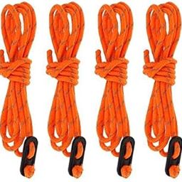 MERISHOPP® 2x4pcs Camping Tent Guyline Reflective Nylon Rope & Adjusters 4pcsx4m Orange A|Sporting Goods | Outdoor Sports | Camping & Hiking | Tents & Canopies-image-87
