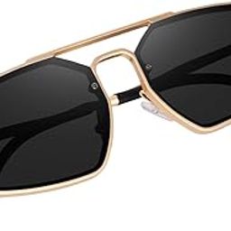 Octagonal Sunglasses for Men & Women,Polarized Lenses, Trending, Stylish & Durable Metal Frame Vintage Sunglasses With UV 400 Protection,Black/Gold/Silver (Pack of 1)-picture-12