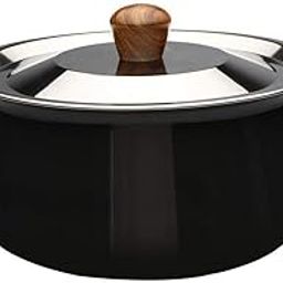Wonderchef Ebony Hard Anodized Non-Stick Biryani Handi with Lid - 5L | Black, 1 Piece-6