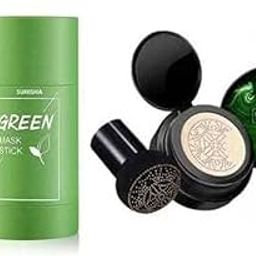 Water Proof Mushroom Head Air Cushion Foundation Whitening BB Cream and Green Tea Facial Purifying Clay Stick Mask, Natural Finish for Women and Girls - (Pack of 3)-15