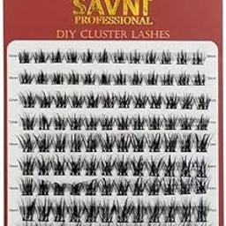 Savni Professional DIY Cluster Bunch Lashes, 10mm-16mm Mix Length, Natural Look, Black (Model17)-33