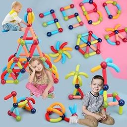 Umadiya® Magnetic Building Sticks Blocks Kids Toys, Learning Sticks and Balls, Activities Toys for Toddlers, Educational Magnet Building Blocks (36 PCS)-image-69