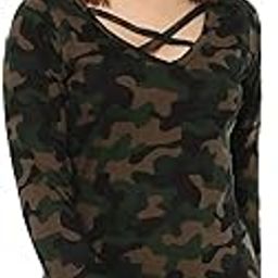 Pure Cotton Regular Fit V Neck Full Sleeves Camoflauge T-Shirt for Women & Girls (GL_02_CAMO)-image-99