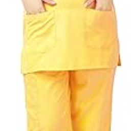 PrimeSurgicals Unisex Scrub Suit V-Neck 3 Pocket Top and 4 Pocket Cargo Trouser - (38 - M, Amber Yellow)-image-81