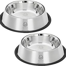 Pet World Feeding Bowl 240 ml | Stainless Steel | for Dogs & Cats | Durable & Lightweight Feel | Scratch and Rust-Free | Non-Slip Ring at The Base | Pack of 2 | 240ml Each-30