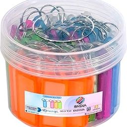 SNDIA 50 Pcs Key Tag Multicolor Keyring & Keychain With Name Tag Labels Assorted Keychain With Two Side Id Label And Split Ring For Office, Home Key -Plastic-1