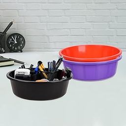 Homestic Pack of 3 Desk Organizer | Stationery Organizer | Multipurpose Organizer | Office Supplies for Pen-Pencil-Staplers | Desktop Organizer | 6 LTR | Purple & Red & Black-image-15