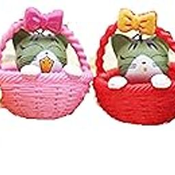 Plastic Cat Basket Keychain | Cute Cat Sitting in a Basket - Multicolour - Pack of 4 Keychains-picture-12
