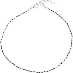 925 Sterling Silver Beads Gentle Rhodium Plating Chain Anklet (Single) | Gift for Women & Girls | With Certificate of Authenticity & 925 Stamp|Mother's Day-5