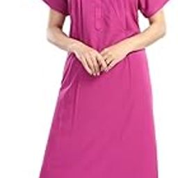 Cotton Nighty for Women | Bamboo Fabric Night Dress with Pocket | Soft Floral Gown for Ladies | Comfortable Sleepwear (M, L, XL, XXL)-image-52