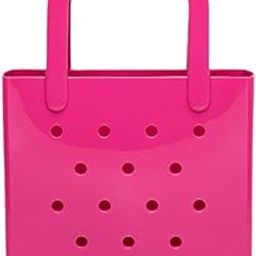 Women Beach Bag Waterproof PVC Creative Beach Tote for Party Shopping Travel Pink Red Clothing, Shoes & Accessories Womens Handbags & Bags-18