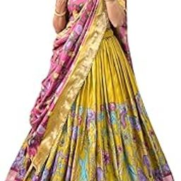 Women's print chaniya choli showcases intricate ajrakh print Foil Work Patola Print Semi-stitched Lehenga choli Sets-picture-14