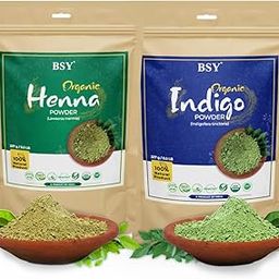 BSY 100% Organic Henna and Indigo Powder Combo - (227g Each) | Henna Powder for Hair | Indigo Powder Organic for Hair | Henna Indigo Powder for Hair-image-95