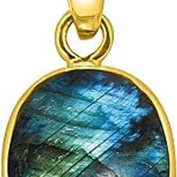 3 to 20.50 ratti Natural Labradorite Crystal Pendant in Panchdhatu Metal for Men and Women-image-68