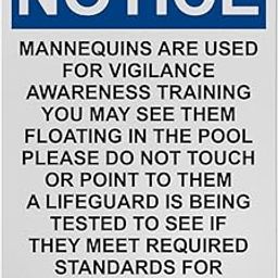 OSHA Mannequins Are Used For Vigilance Sign, 8.5 x 11 in" OSHA Compliant Swimming Pool Sign, Weatherproof Plastic, UV resistant & Easy-to-Read Signage-image-45