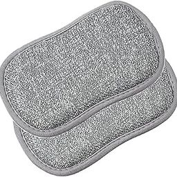 KITQO Multi-Purpose Scrub Sponges for Kitchen by Scrub-it - Non-Scratch Microfiber Sponge Along with Heavy Duty Scouring Power - Effortless Cleaning of Dishes, Pots and Pans All at Once, Pack of 2-image-95