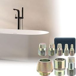 Tub Drain Extractor Stable Screw Remover Set for Apartment Home Closet Spuds Type B-image-41