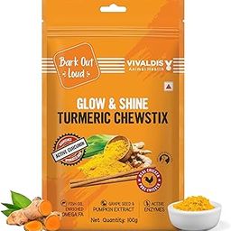 Bark out Loud by Vivaldis Glow & Shine Turmeric Chewstix - Fresh Chicken Stick Cat & Dog Treats with Pumpkin & Grape Seed Extract for Shiny Skin & Coat- Dogs & Cats of All Life Stages 100g-image-46