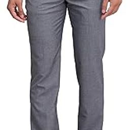 Men's Structure Pattern Regular Fit Polyester Blend Flat Front Formal Trouser-picture-18