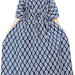 Jaipur Export Quality, Maxi Kaftan for Women,Pure Cotton Nighty, Loungewear Kaftan | Hand Block Printed Women Nighty | Free Size-image-78