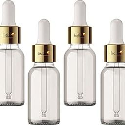 Indiana 4 Pcs Transparent Glass Bottle With Golden Glass Dropper 15ml - Pack Of 4-41