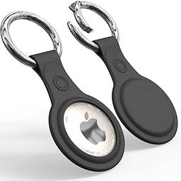 SQUIF Silicone Key Ring Holder Case Cover Compatible for Apple Airtag (Black)-32