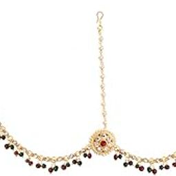 Traditional Gold Plated Chain Bandi | Ethnic Bridal Maang Tikka for Women-image-10