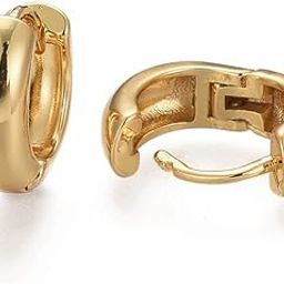 Real 18K Gold Plated Round 14mm Hoop Unisex Earrings For Men And Women (ER2152)-image-57