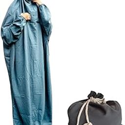 Islamic Prayer Dress for Women- Free Size, Muslim Dress with Hijab, Jilbab/Niskarakuppayam/Namaz Khimar/Prayer Clothes Niqab Khimar, Islamic Premium Prayer Clothes, Grey Color-image-24