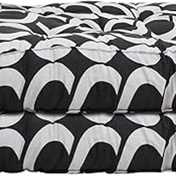 Homestic Geometric Seamless Pattern Microfiber Square Chair Pad Seat Cushion for Rocking Chair, Office Chair, Dinning Chair, Indoor/Outdoor, 18 * 18 Inch- Pack of 2 (Black)-picture-28