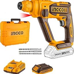 Ingco Cordless Hammer Drill Machine, Battery Hammer Drill Machine With Battery And Drill Bits, Impact Function For Home Use,Multicolour-31