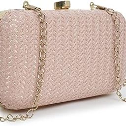 PU Elegant Fancy Designer Wedding Party Classy Trendy Gold Chain Strap Crossbody Clutch For Women & Girl-16