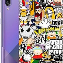 AtOdds - Samsung Galaxy A50s - Mobile Back Skin Sticker - Lamination - Rear Screen Guard Protector Film Wrap (Coverage - Back+Camera+Sides) (Design - Sticker Bomb)-picture-10