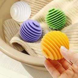 Newvent® 4Pcs Washing Machine Laundry Ball | Reusable Silicone Clothes Hair Cleaning Tools Detergent Bar | Washing Machine Quick Drying Non-Melt Detergent Bar (Multicolour)-image-84