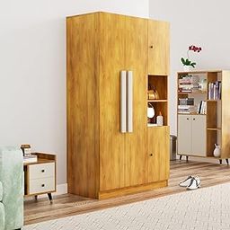 Bniture Wooden Almirah for Clothes, Door for Bedroom, 4 Door Wardrobe with Hanging Space (50D x 105W x 180H CM) |3 Year Warranty 1 (Giant Wood)-image-19