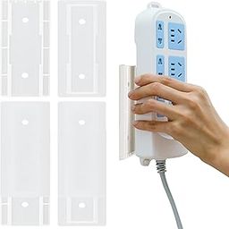 2 Pack Power Strip Holder, Self-Adhesive Wall Mounted Socket Holder for Organizing Sockets, WLAN Router-10