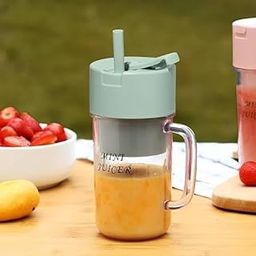 GABANIZ Juicer Mixer, Straw-Type juicing Cup 6 Blade Smoothie Maker & Portable Electric USB Juice Maker, Rechargeable Bottle & Portable Fruit Blender Maker Protein Shaker-2