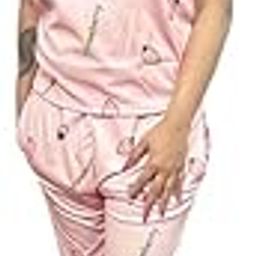 Women's Plus Size Sexy Lingerie Sleepwear Lace Cami Top with Pj Short 2 Piece Nightwear Pink-picture-8
