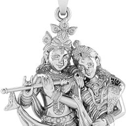 Sterling Silver (92.5% purity) God Radha Krishna Pendant for Men & Women Lord Radha kishan Locket for Good Health & Wealth (P-Hanuman-Gen-20)-image-31
