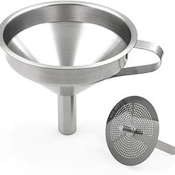 Orrda Stainless Steel Funnel for Kitchen | Multipurpose Use Funnel/Kuppi with Detachable Strainer for Filling Bottles, Transferring Liquid, Oil, Juice, Milk (11cm_1 Psc_Silver)-29