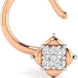 18KT Rose Gold and Diamond Nose Ring for Women-image-54