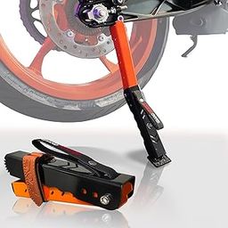 Grand Pitstop Moto Jack for Bike Adjustable, Chain Cleaning and Lubrication, Puncture Check for Double Sided swingarm (Black + Orange, Motorcycle Weight Upto 220 kg)-14