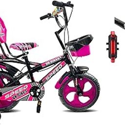 Kaashnic Kids Cycle 14T Double Gaddi (90% Assembled) for Boys and Girls with Front & Rear Light (Pink)-image-57