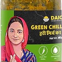 Daichi - Green Chilli Pickle | Crafted with love by women artisans | Sun cured | Cold-pressed mustard oil | In-house spices | No Preservatives 900gm (Pack of 1)-image-58