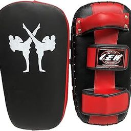 LEW Muay Thai | MMA/Kickboxing/Boxing | Training Synthetic Leather Straight Red/Black Single Piece Focus Pads-image-15