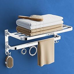 Arena Bathroom Towel Hanger for Wall Mounted Towel Rod for Bathroom Accessories Set for Home & Offices, Stainless Steel Clothes Holder Chrome Finish, Heavy Duty (Pack of 1 Towel Rack)-image-6